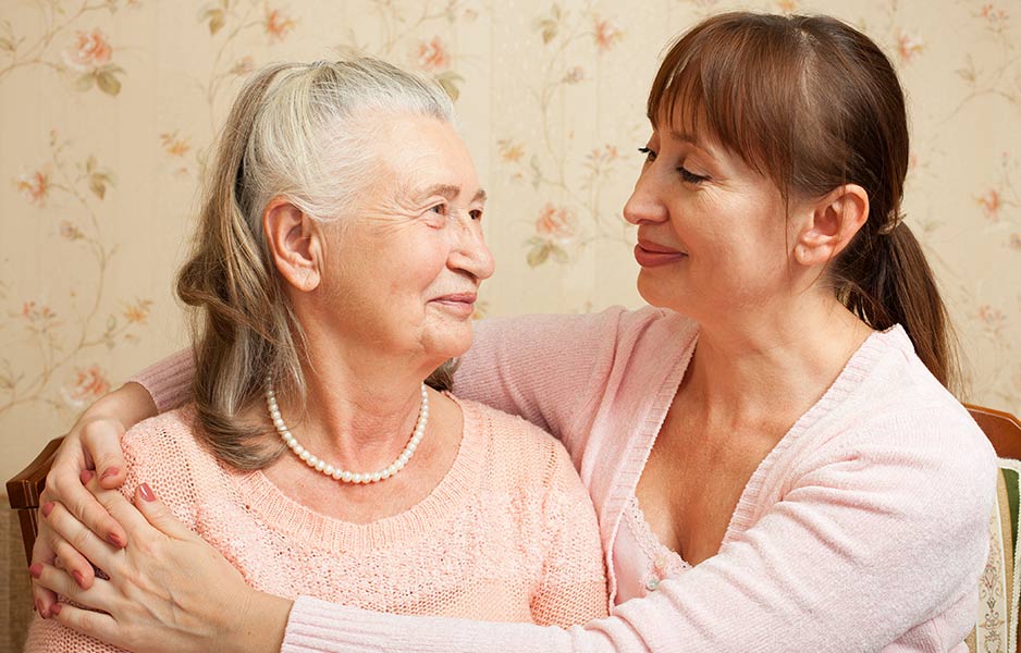 two women embracing